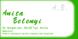 anita belenyi business card